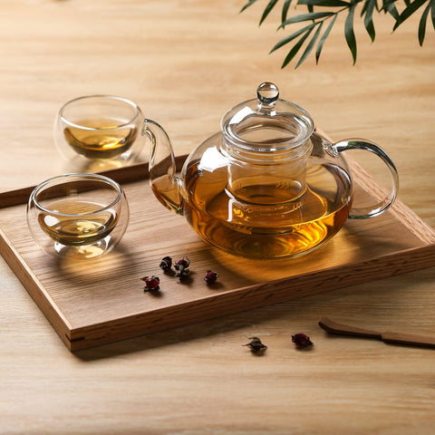 CNGLASS compact 20.3 oz teapot sized for 2-3 cups.