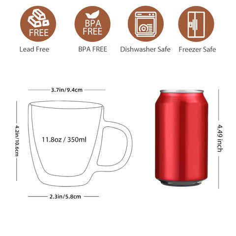 CNGLASS set of two double-wall mugs shows clear glass design and elegance