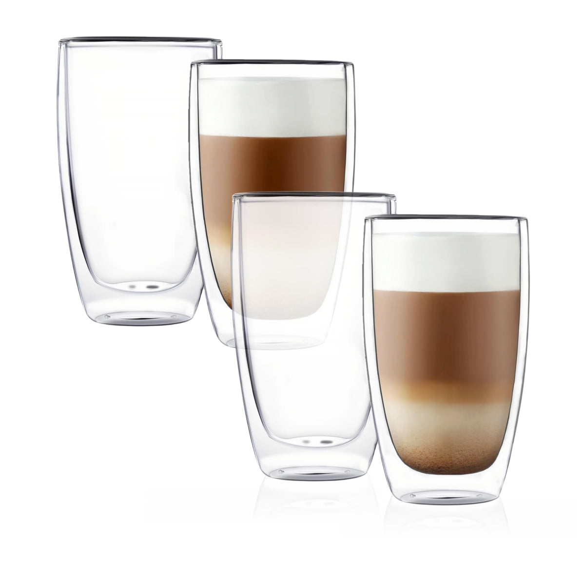 CNGLASS double-wall thermo mug 13.5 oz, side view, keeps hands cool while hot beverage stays warm