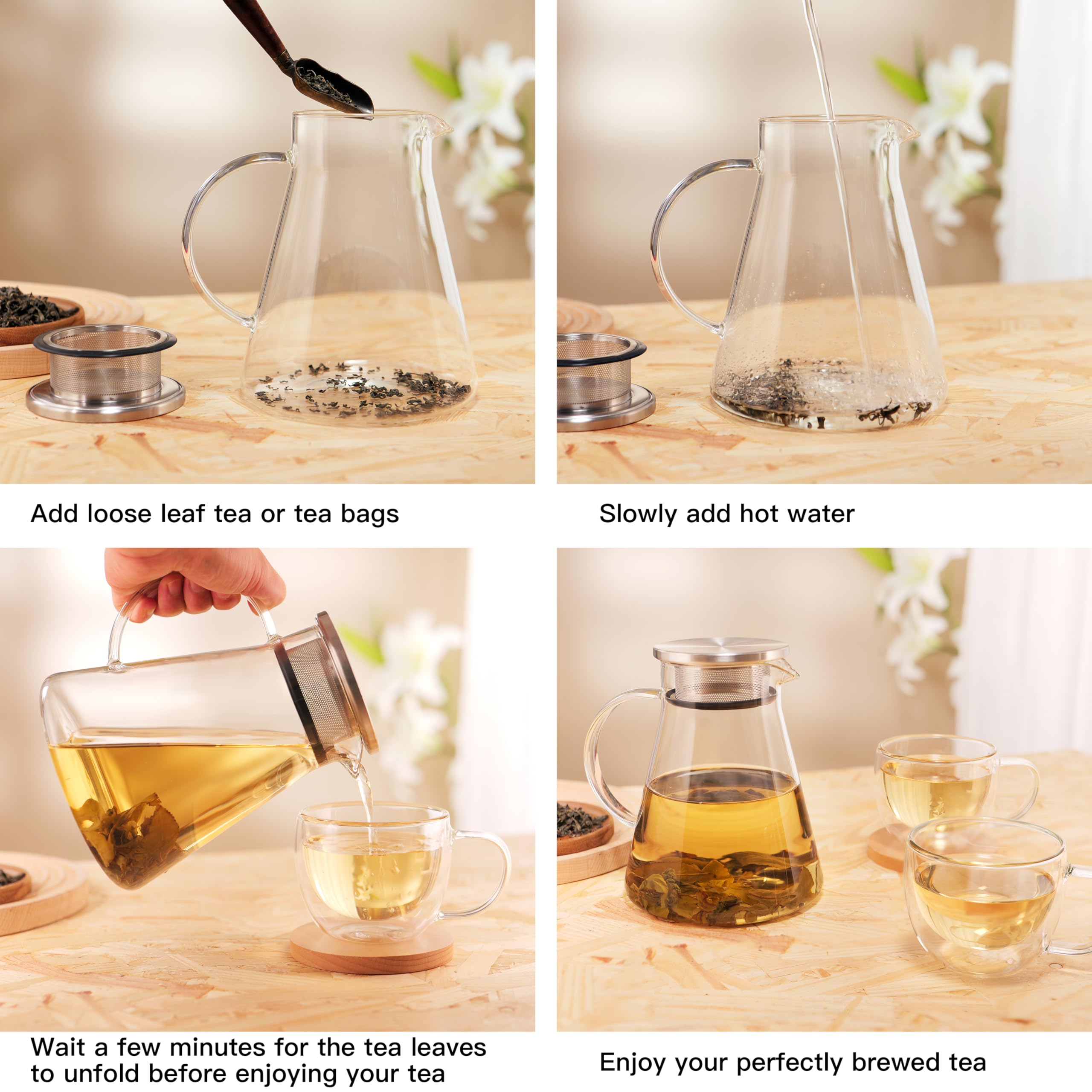 CNGLASS elegant teapot makes a thoughtful gift for tea lovers.