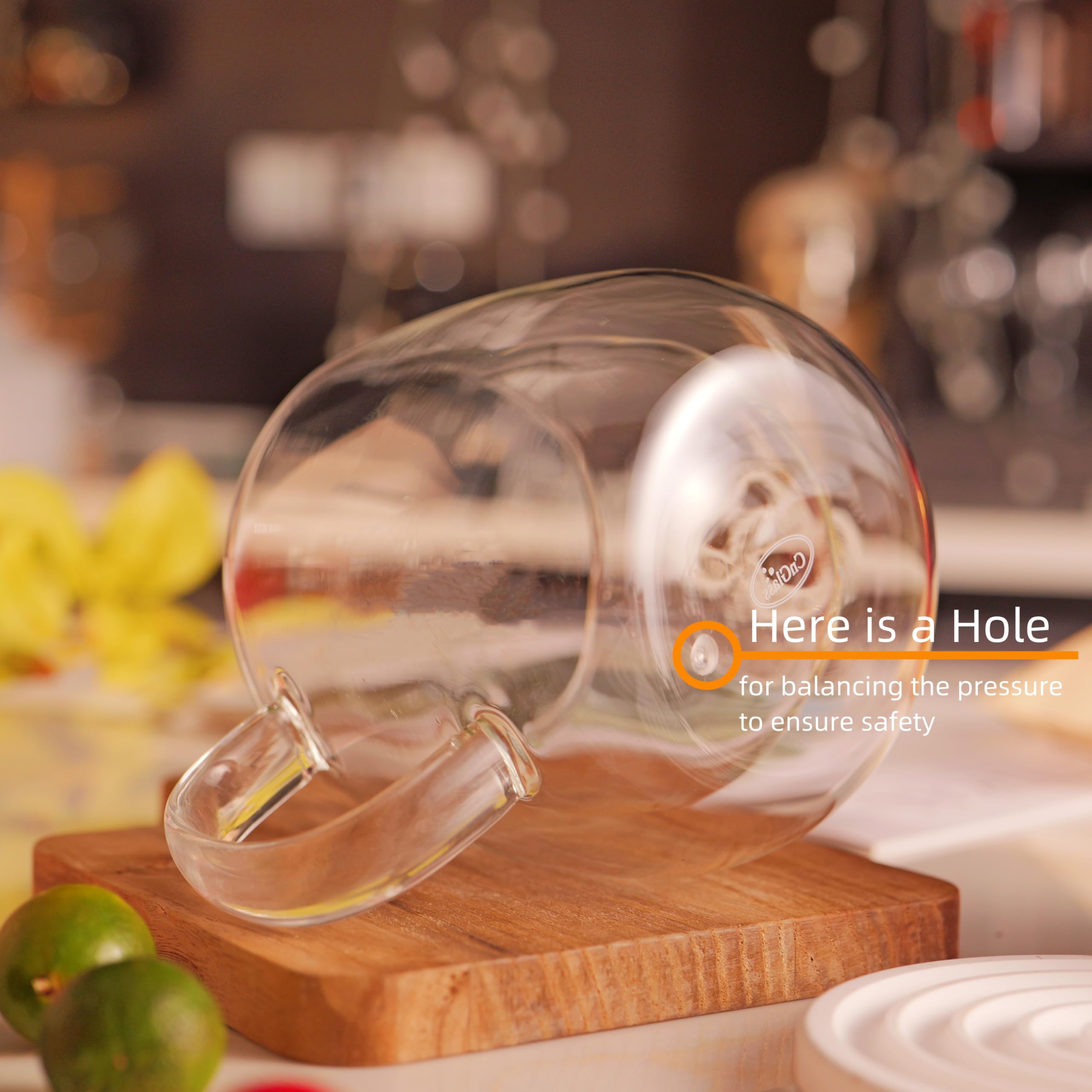 CNGLASS hand-blown glass mug detail showcases craft and shine.