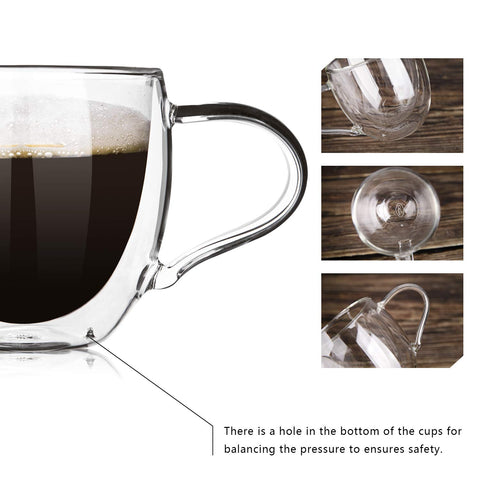 CNGLASS insulated glass mug preserves temperature for hot or cold beverages.
