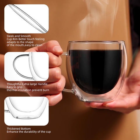 CNGLASS two-pack mug set provides balanced weight and grip.