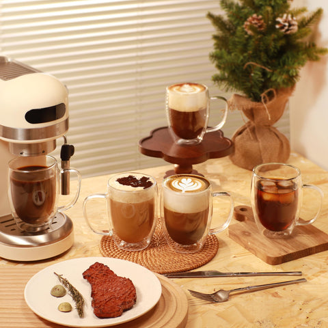 CNGLASS 12oz glass mug for microwave reheating and everyday use.