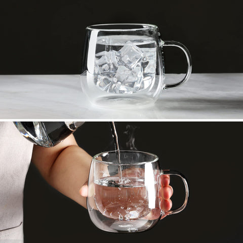 CNGLASS no-sweat mug prevents condensation for hot or cold drinks