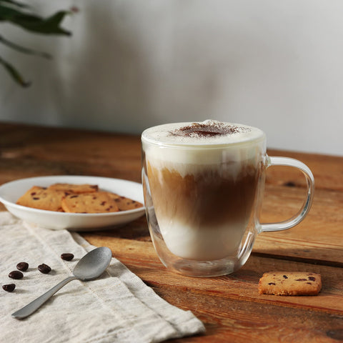 CNGLASS mug being filled with coffee to showcase heat retention and no condensation