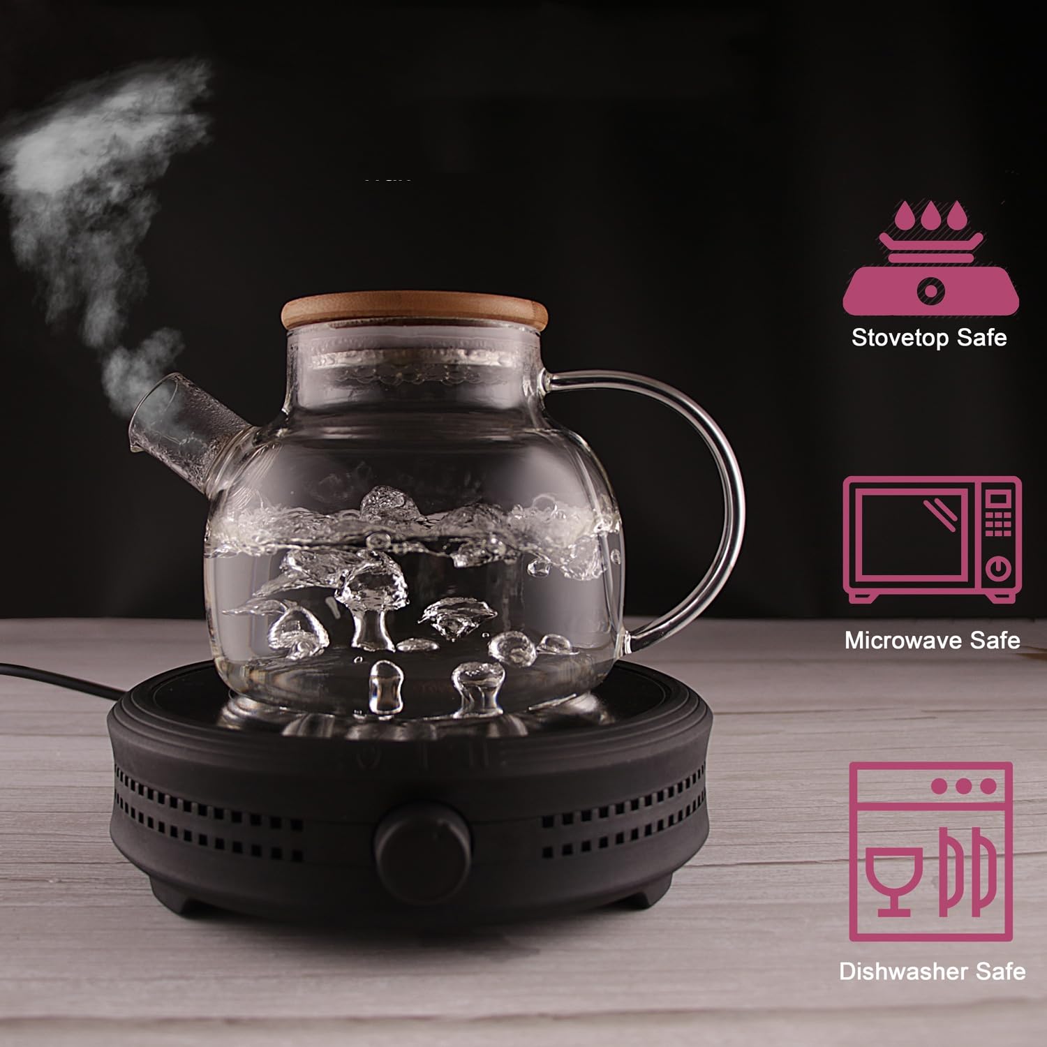 CNGLASS gift idea teapot for tea lovers perfect home or office set.