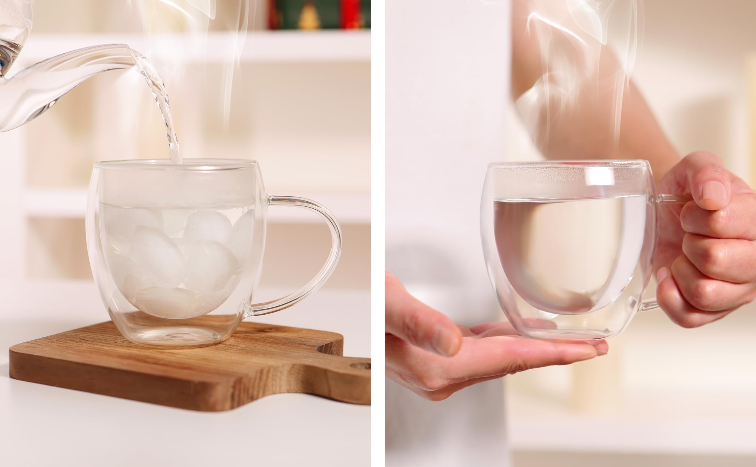 CNGLASS thermal-range mug withstands broad temperatures for versatile use.