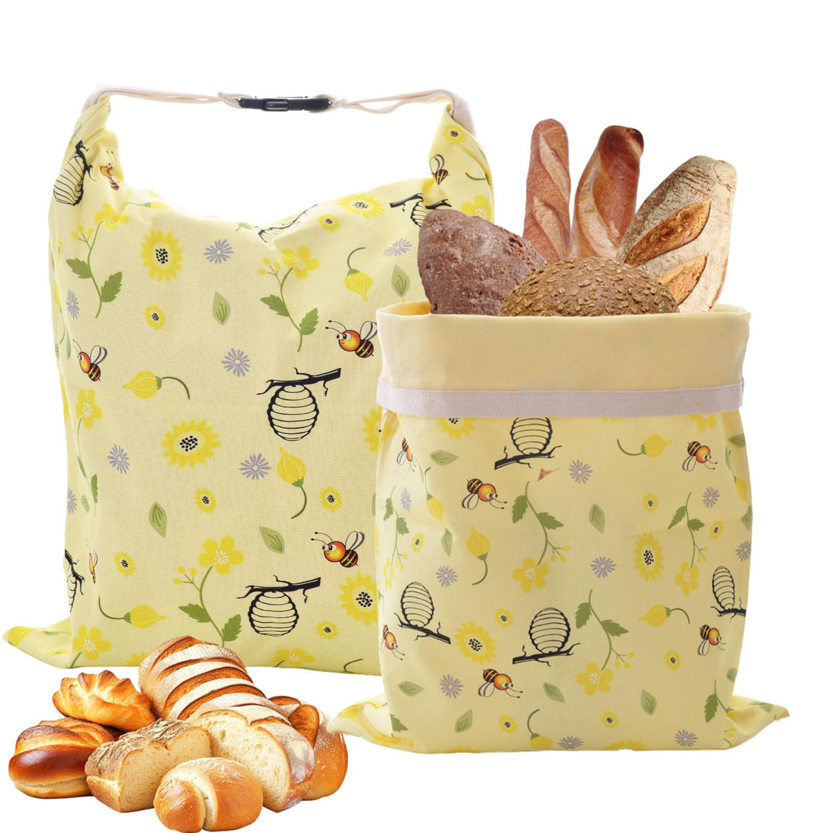Cnkaite beeswax bread bags XL 17x13 protecting sourdough loaf with breathable, plastic-free storage.