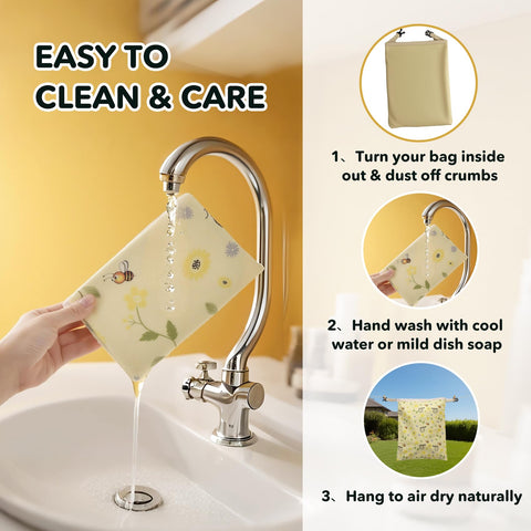 Cnkaite beeswax bags feature buckles for secure sealing and easy carrying.