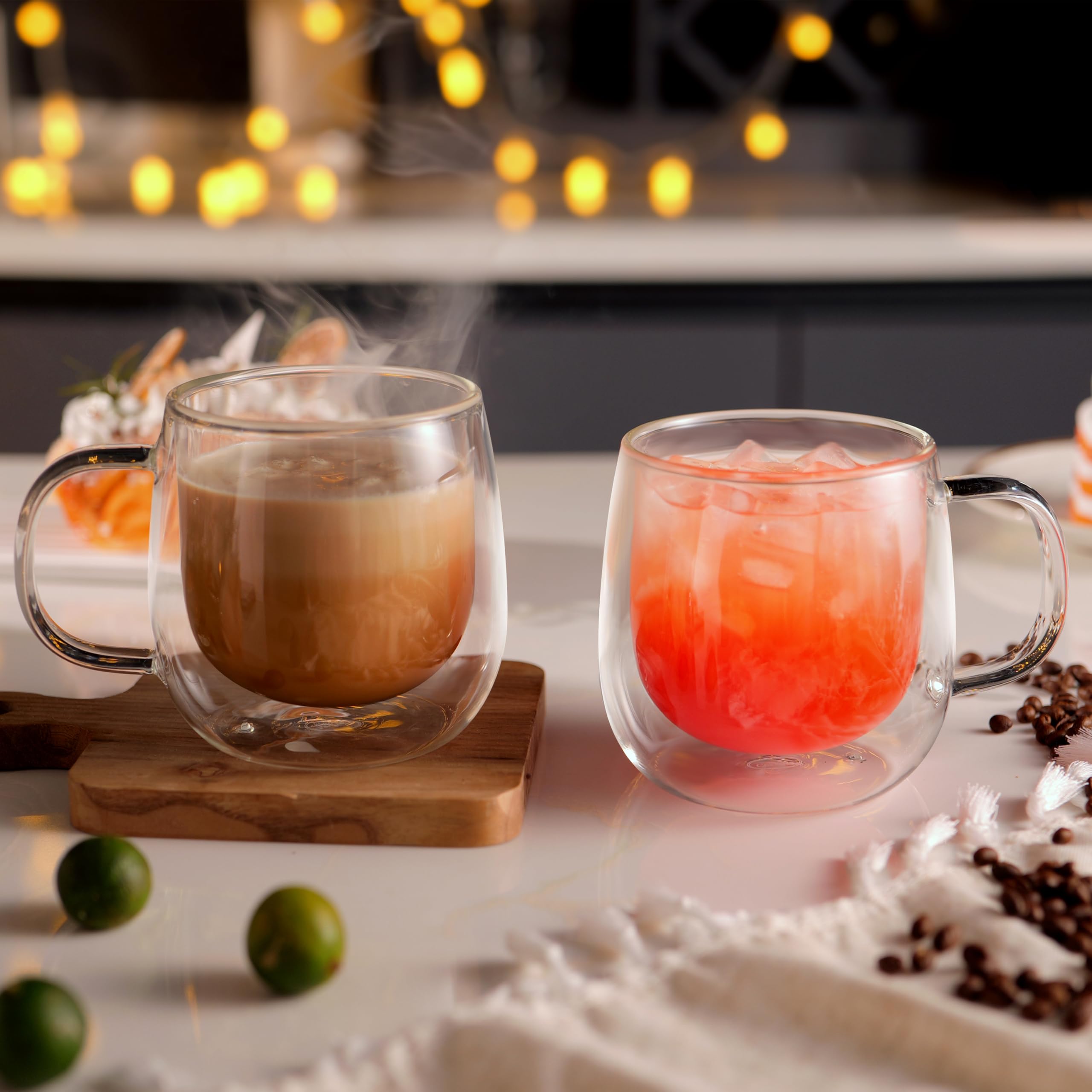 CNGLASS heat-retaining mug keeps beverages at ideal temperatures.