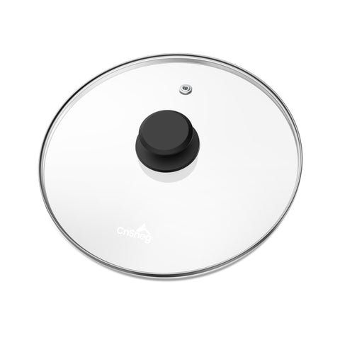 CnSneg 10.5 inch tempered glass lid on pan for clear cooking visibility