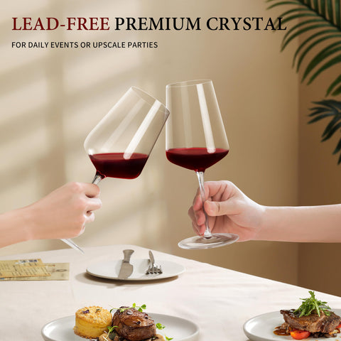 CnSneg 18oz wine glasses offer generous capacity for red or white wine