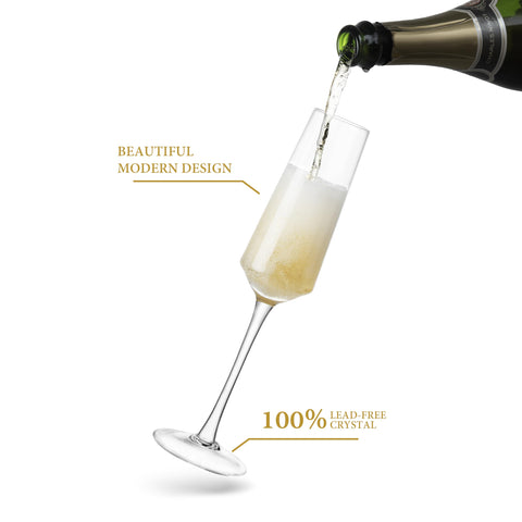 CnSneg 7-ounce capacity flute ideal for Prosecco and mimosas.