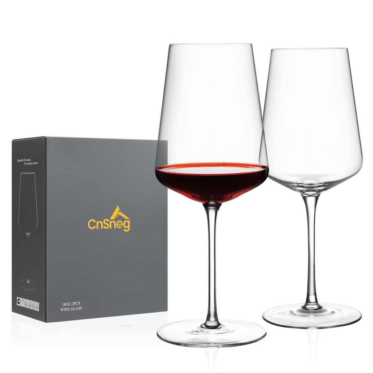 CnSneg crystal wine glasses set 2 showcase elegant clarity for stylish entertaining