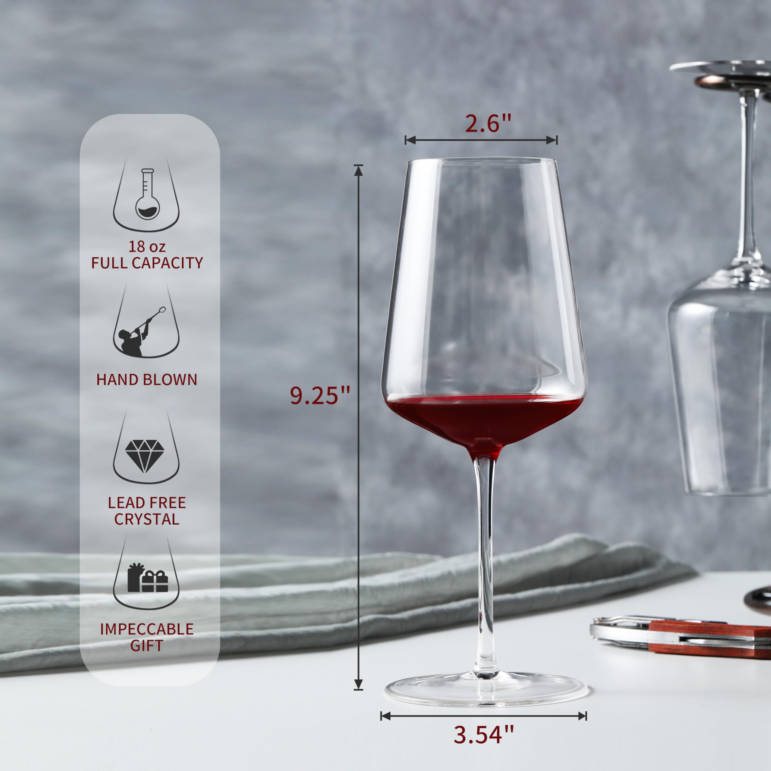 CnSneg hand-blown crystal glasses highlight craftsmanship enhancing wine tasting at home