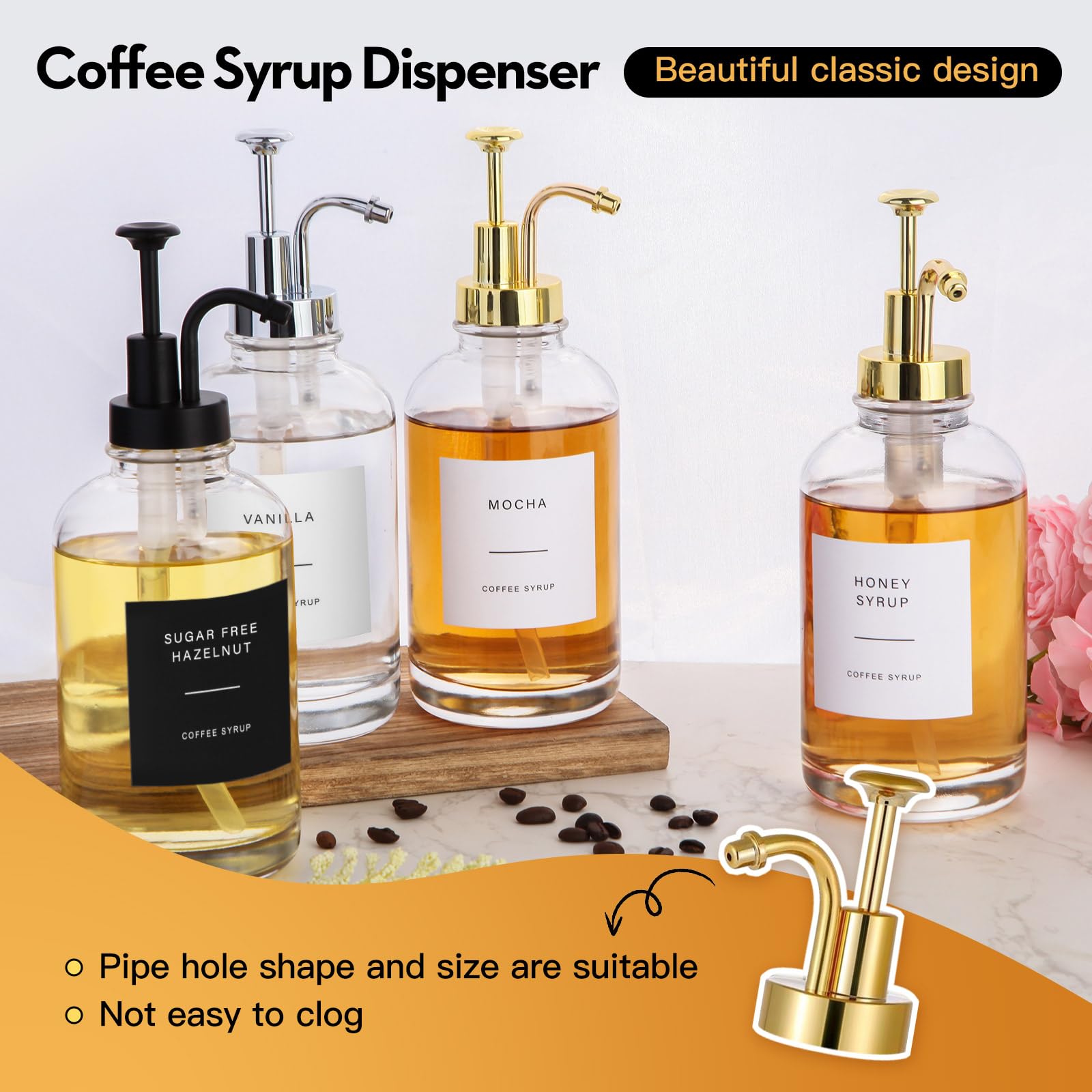 CNWSGEM bottle brush for easy cleaning of glass dispensers