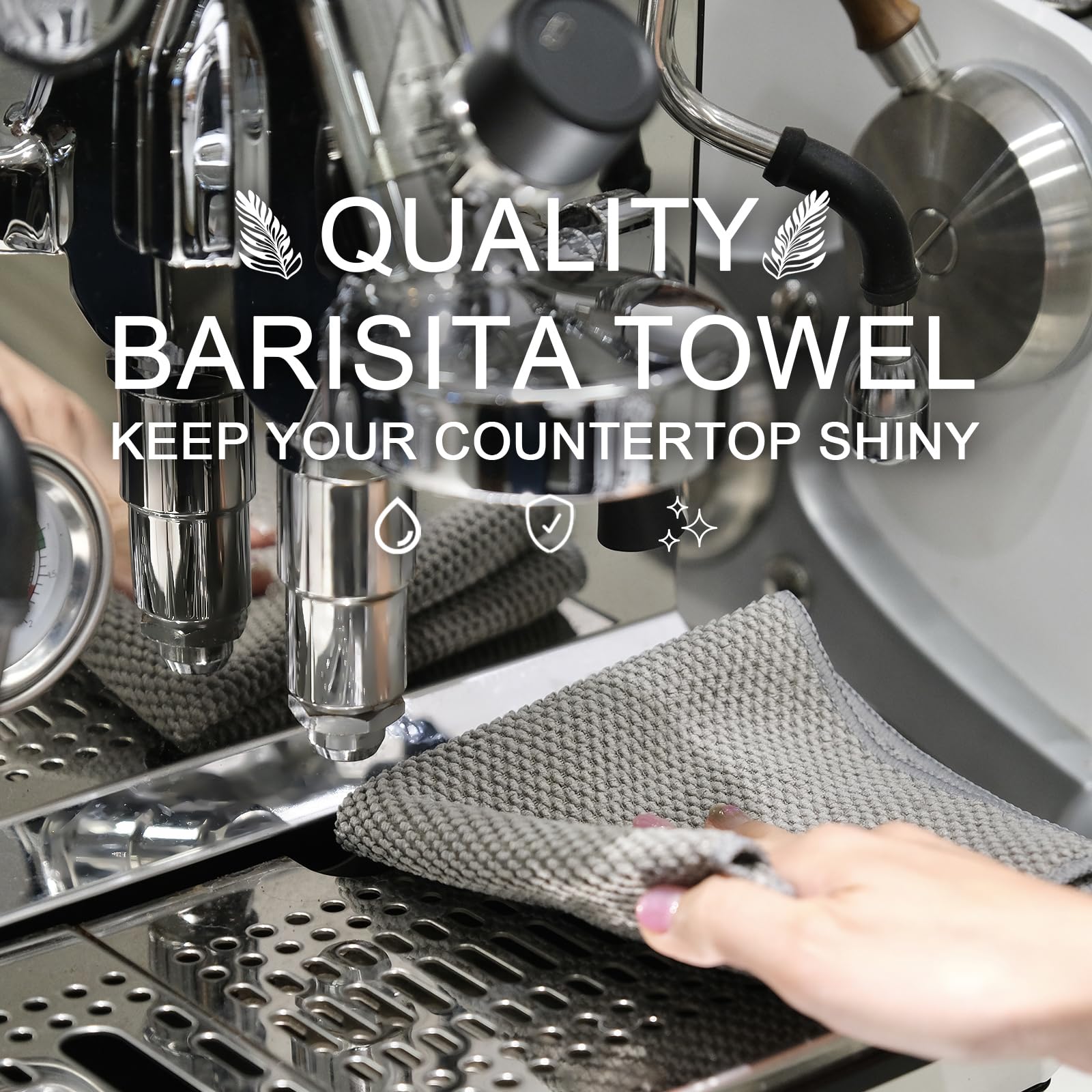Cnyobvi barista towels drying quickly after use in kitchen or cafe.