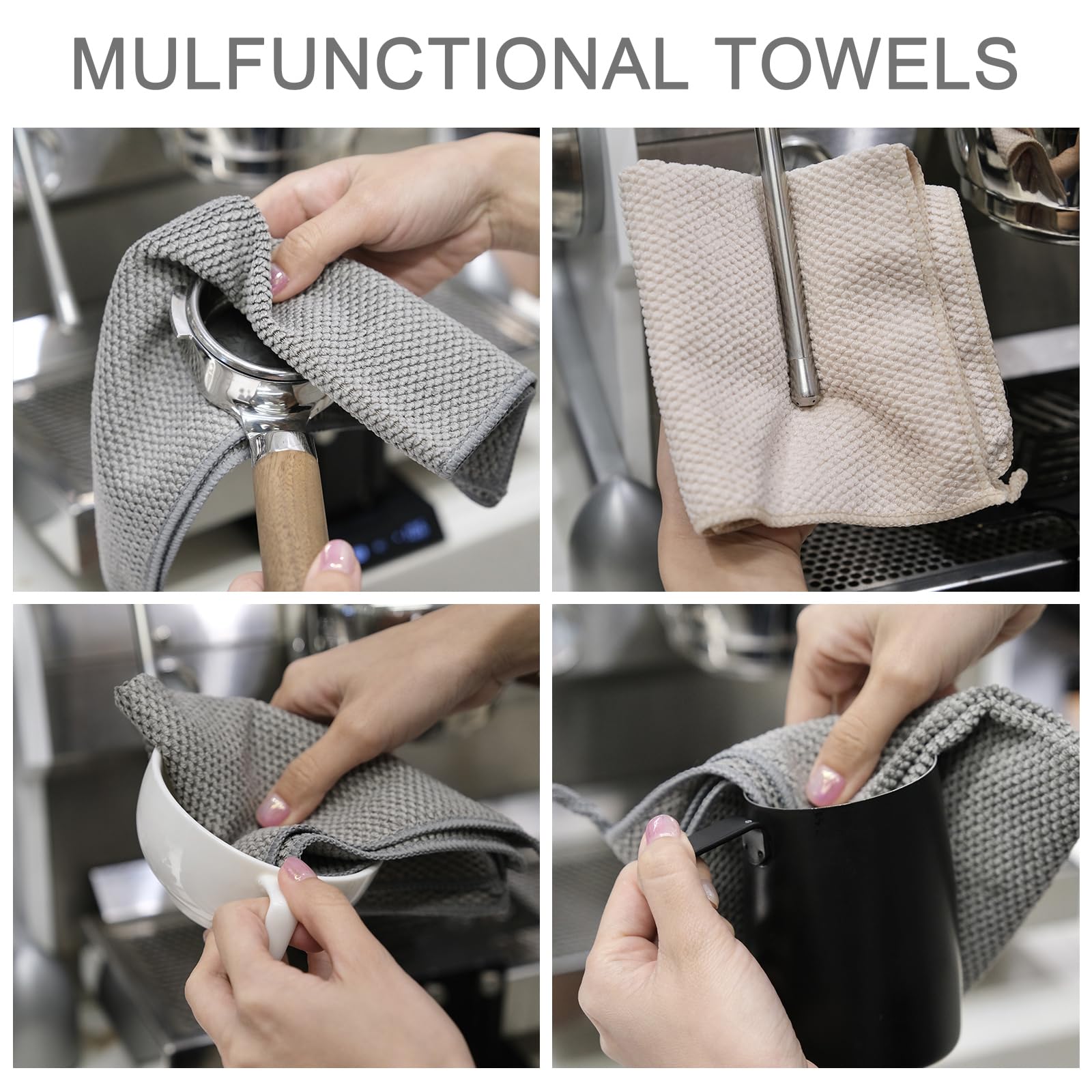 Cnyobvi barista towels on steam wand cleaning provide quick milk residue removal.