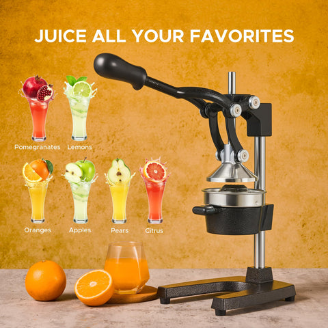 CO-Z 5-inch funnel accommodates varied fruit sizes for quick, mess-free juicing.