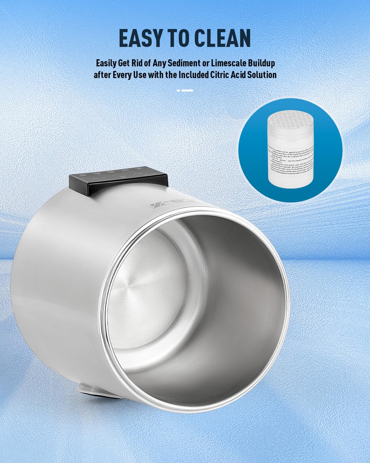 CO-Z cleaning powder and TDS meter kit for maintenance and purity checks.