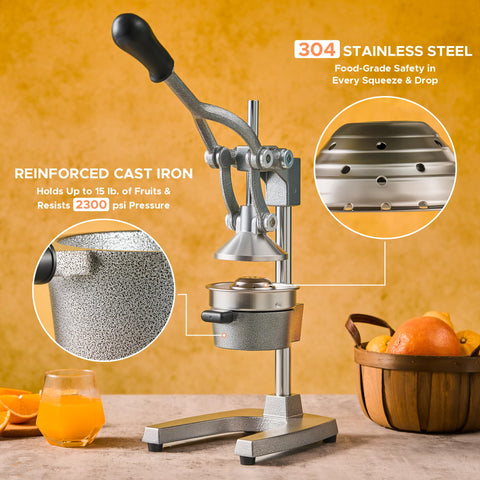 CO-Z base suction keeps the juicer steady on the counter