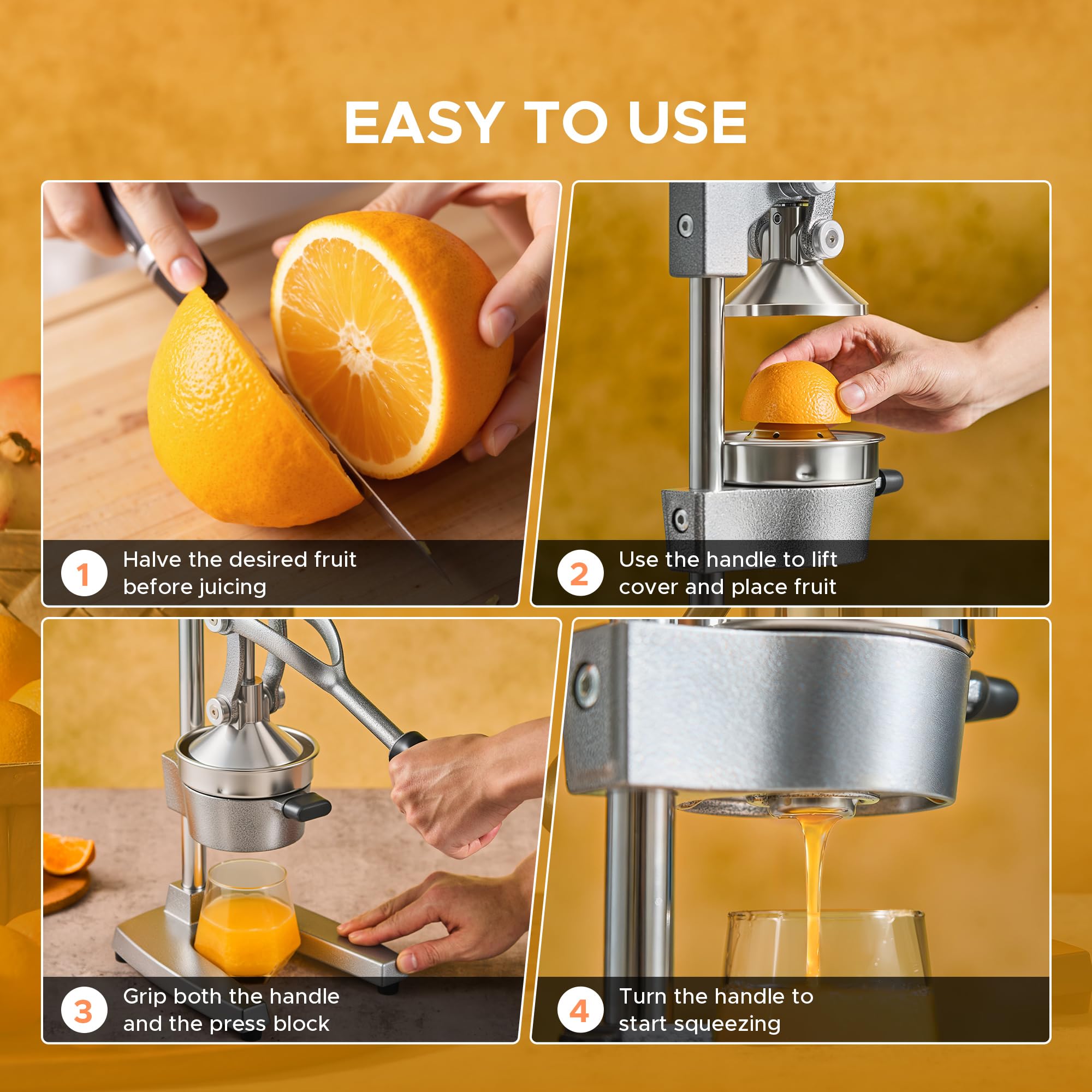 CO-Z press supports thick-skinned fruits for reliable juice extraction