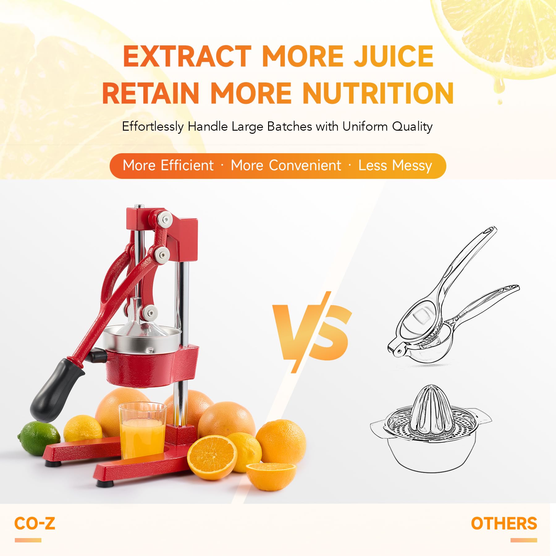 CO-Z red pulp-separator keeps juice smooth and pulp-free