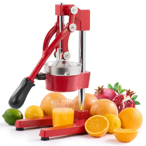 CO-Z manual citrus juicer in red, top view for fresh juice at home