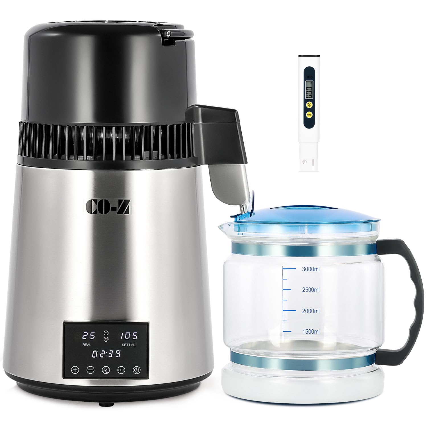 CO-Z one point one gallon distiller front view for convenient home use.