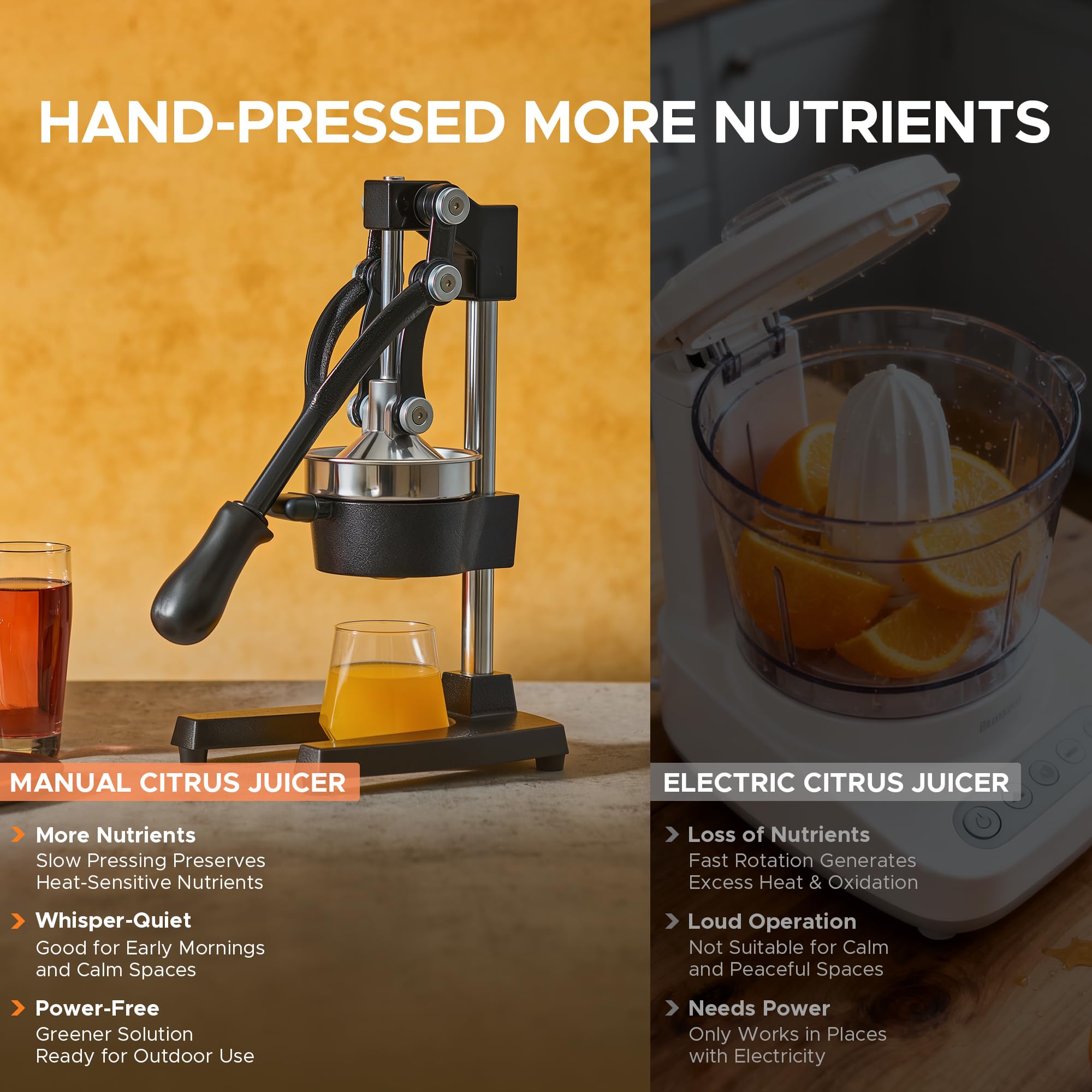 CO-Z stainless steel fruit-contact parts ensure safe, hygienic juice every time.
