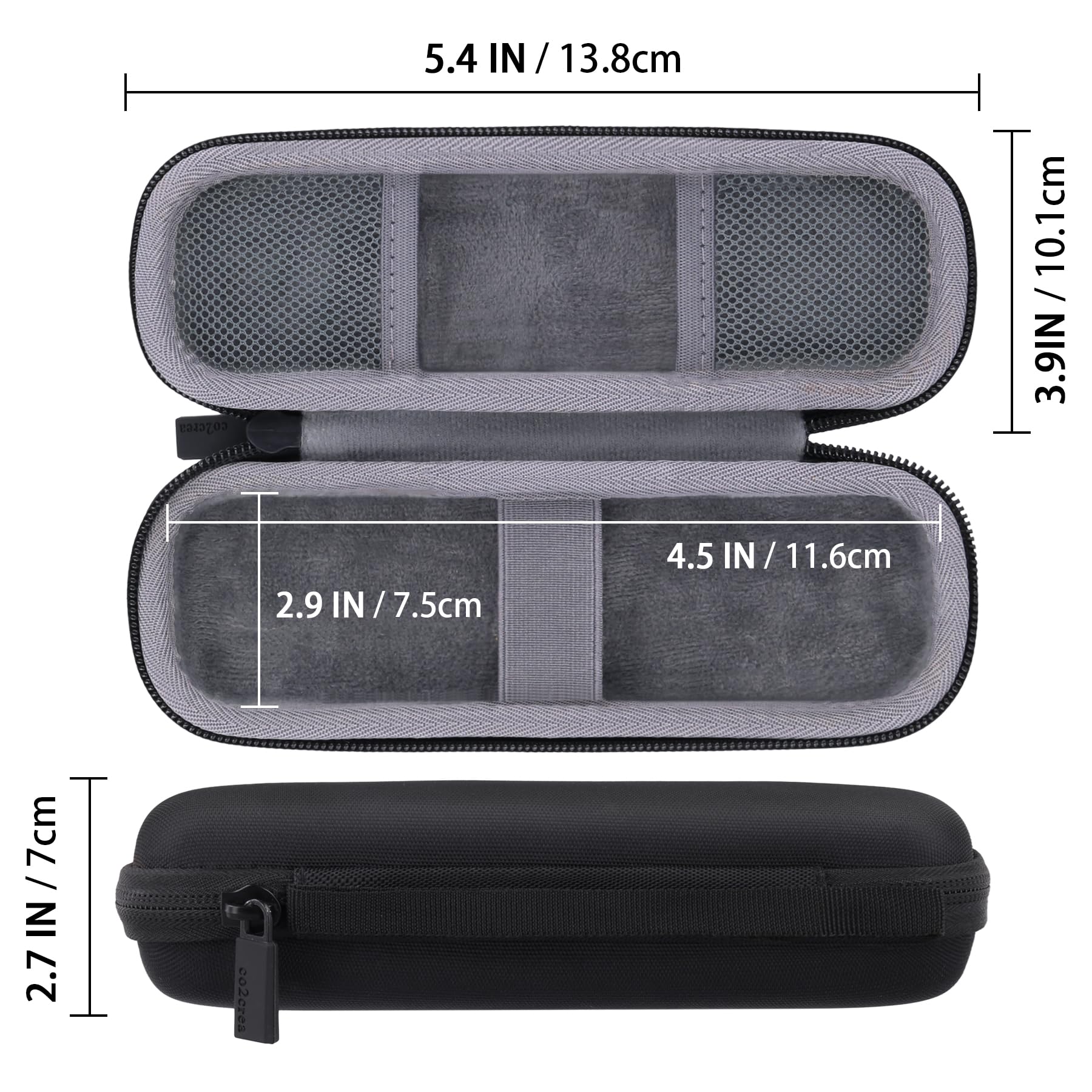 co2crea hard travel case soft hand strap for comfortable handling on trips