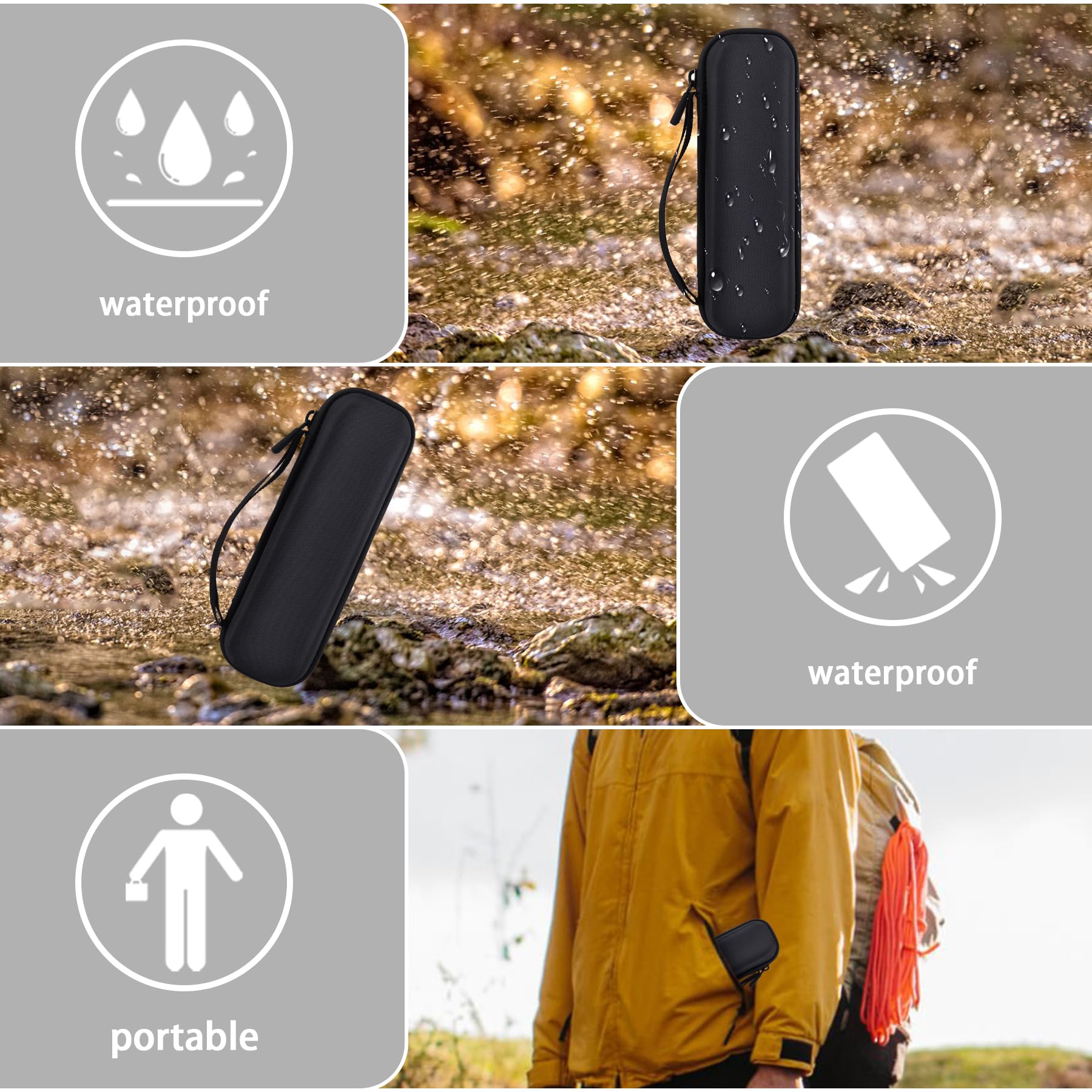 co2crea hard travel case zipper access provides quick insertion and retrieval