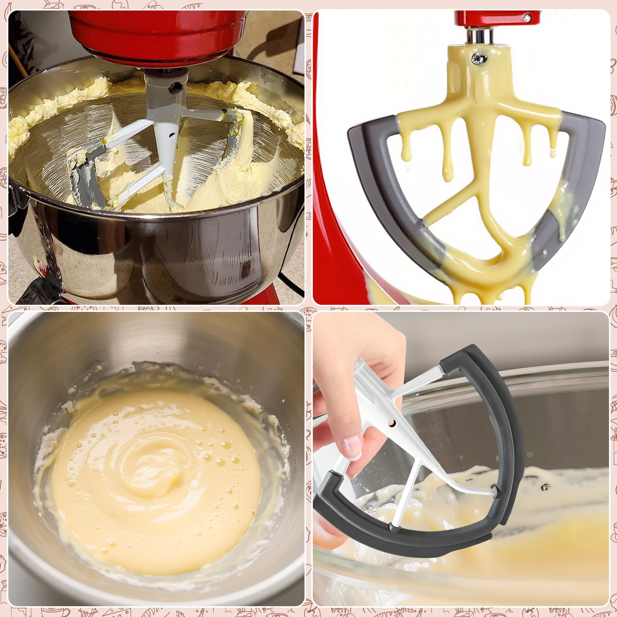 COADOW nonstick coating with silicone edge eases residue removal after mixing.