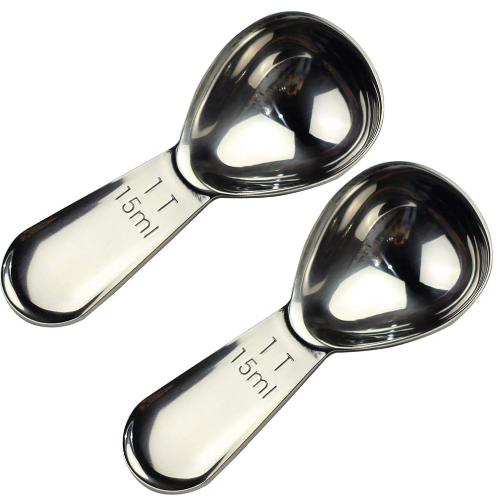 CoaGu 2-pack mini coffee scoops with 15ml pour for precise dosing.