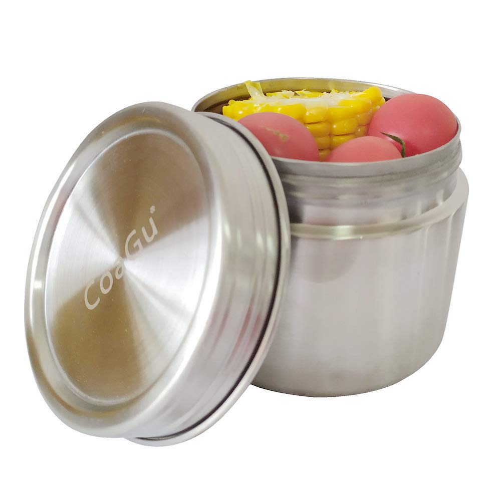 CoaGu coffee container with lid open showcases airless storage for freshness.