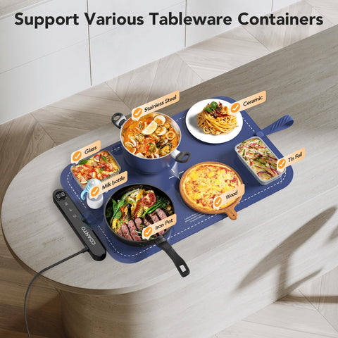 Coanto 12-hour auto shut-off provides safe, unattended warming during gatherings.
