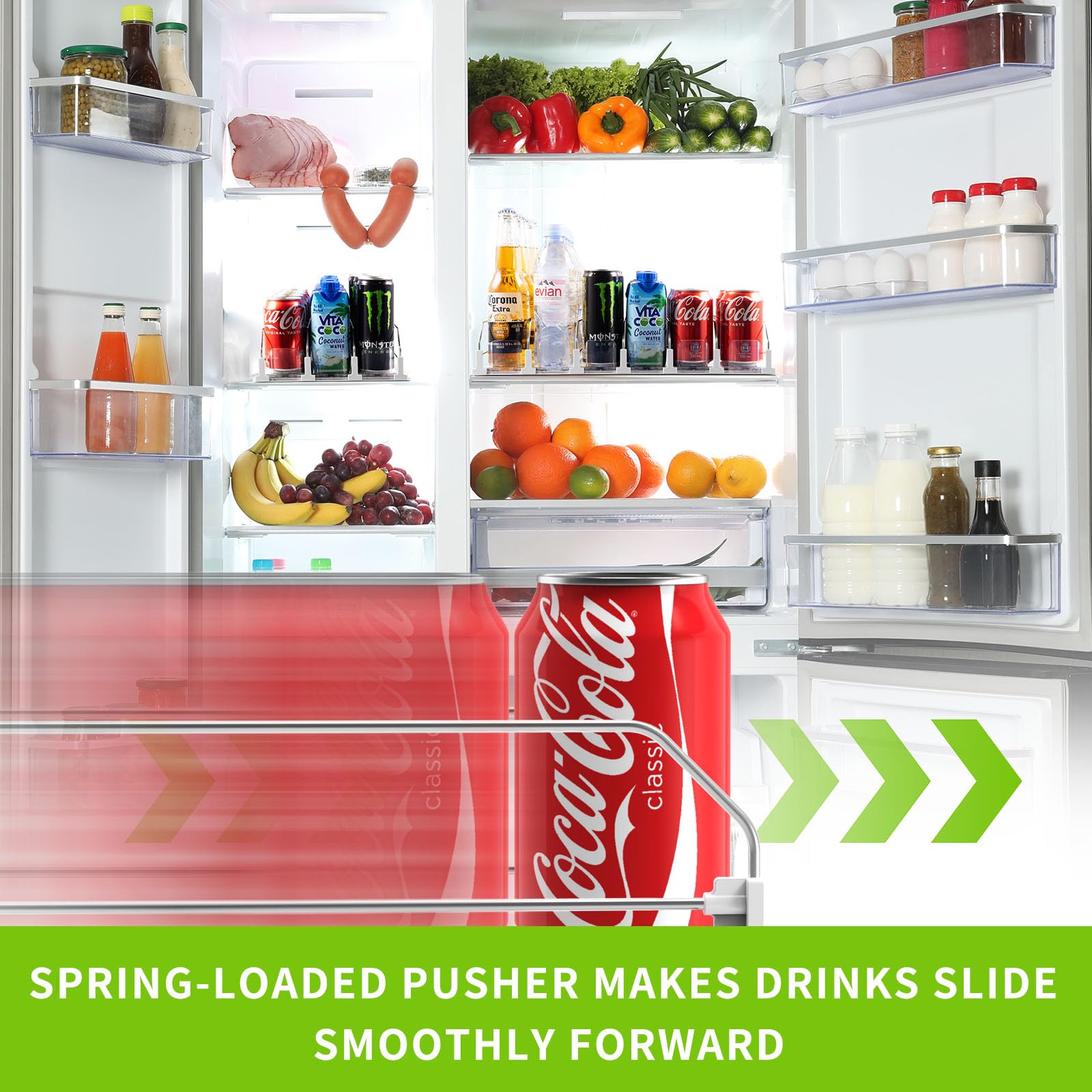 Coanto six-row soda can dispenser neatly holds up to 30 cans