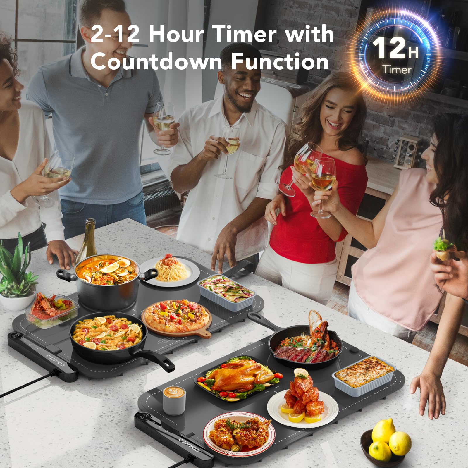 Coanto warming tray doubles as a quick defrosting helper during parties.