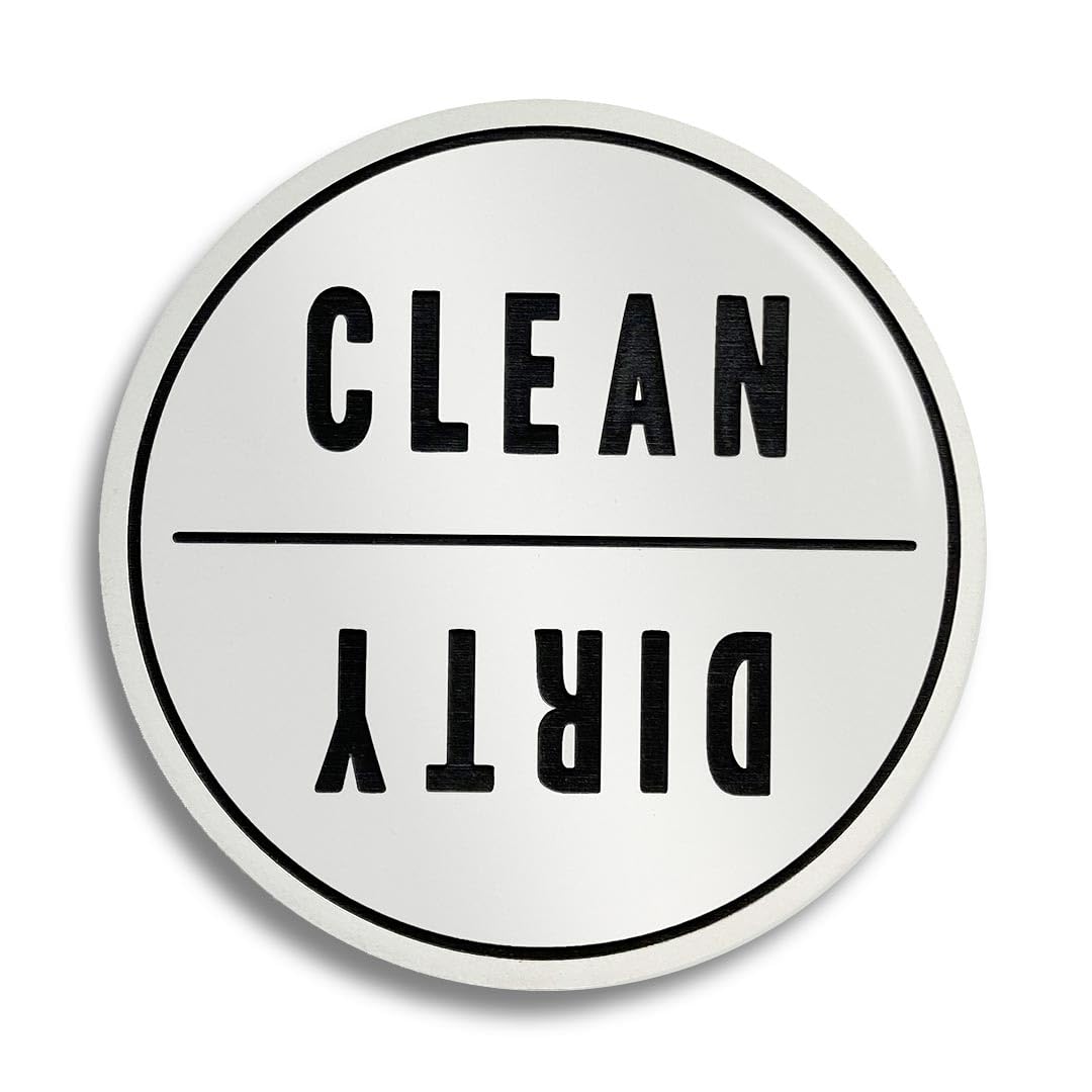 Coastville Clean Dirty Dishwasher Magnet Sign rotates for quick status check on your dishwasher.