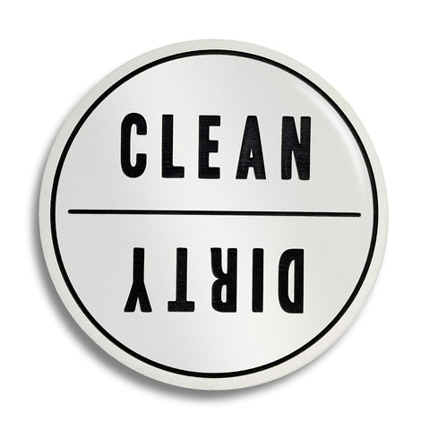 Coastville Clean Dirty Dishwasher Magnet Sign rotates for quick status check on your dishwasher.