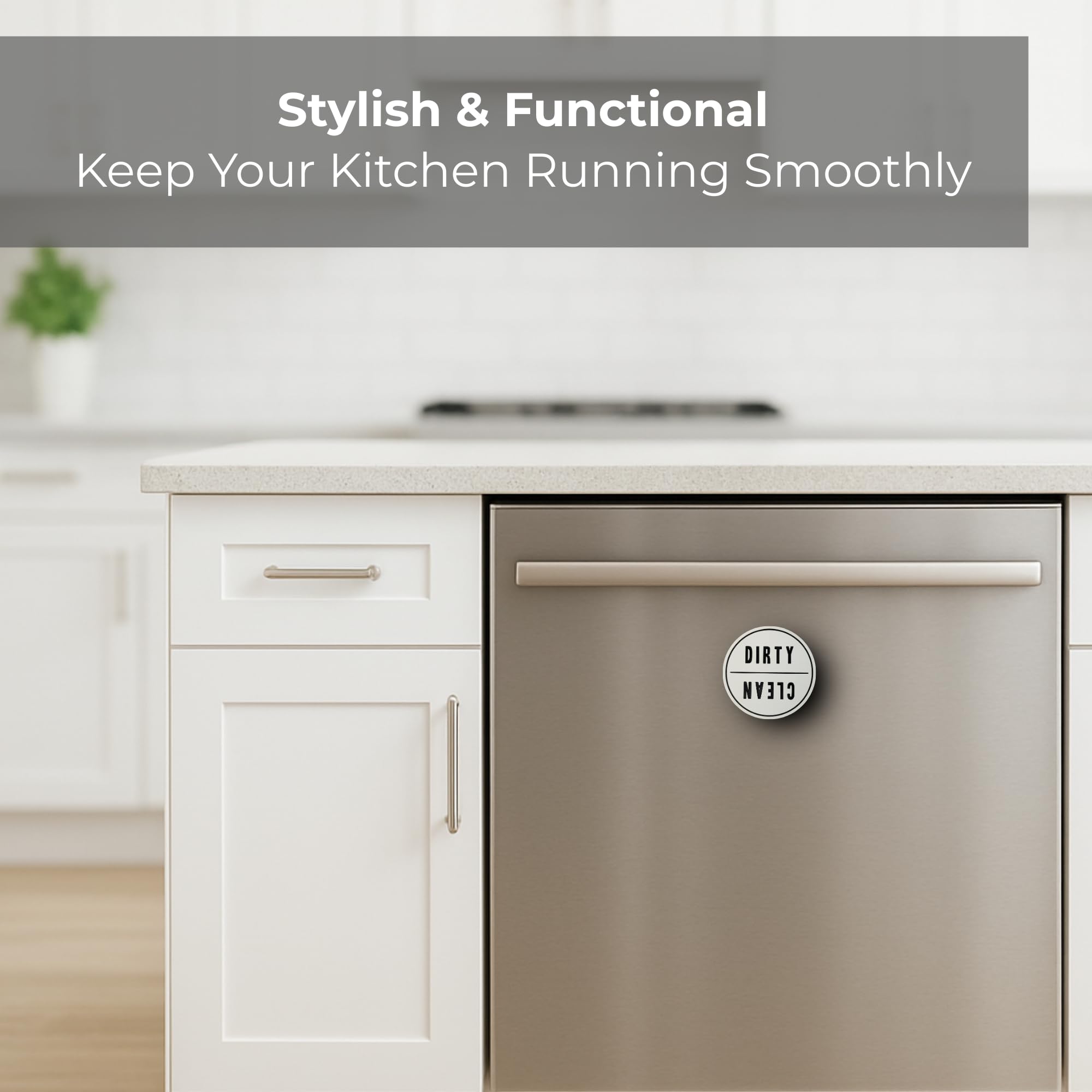 Coastville Dishwasher Magnet Sign with scratch-free coating protects stainless surfaces.