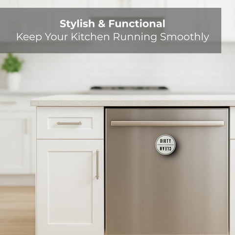 Coastville Dishwasher Magnet Sign with scratch-free coating protects stainless surfaces.