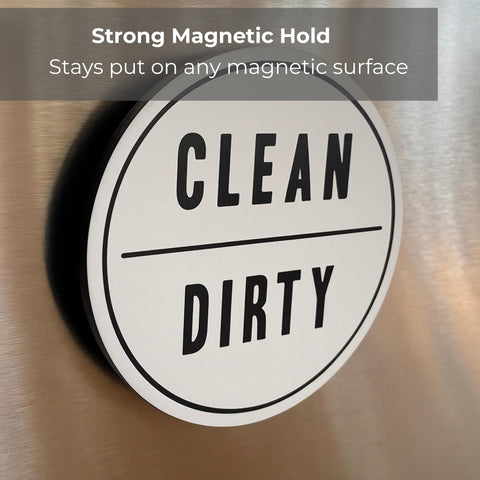 Coastville Easy Read Dishwasher Sign clearly labels Clean or Dirty.