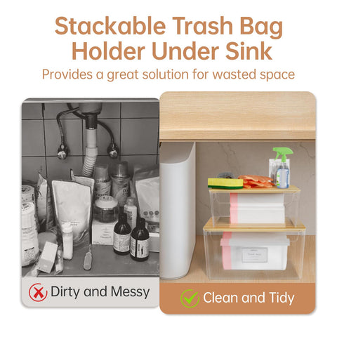 COAZEX trash bag dispenser side handle for easy transport.