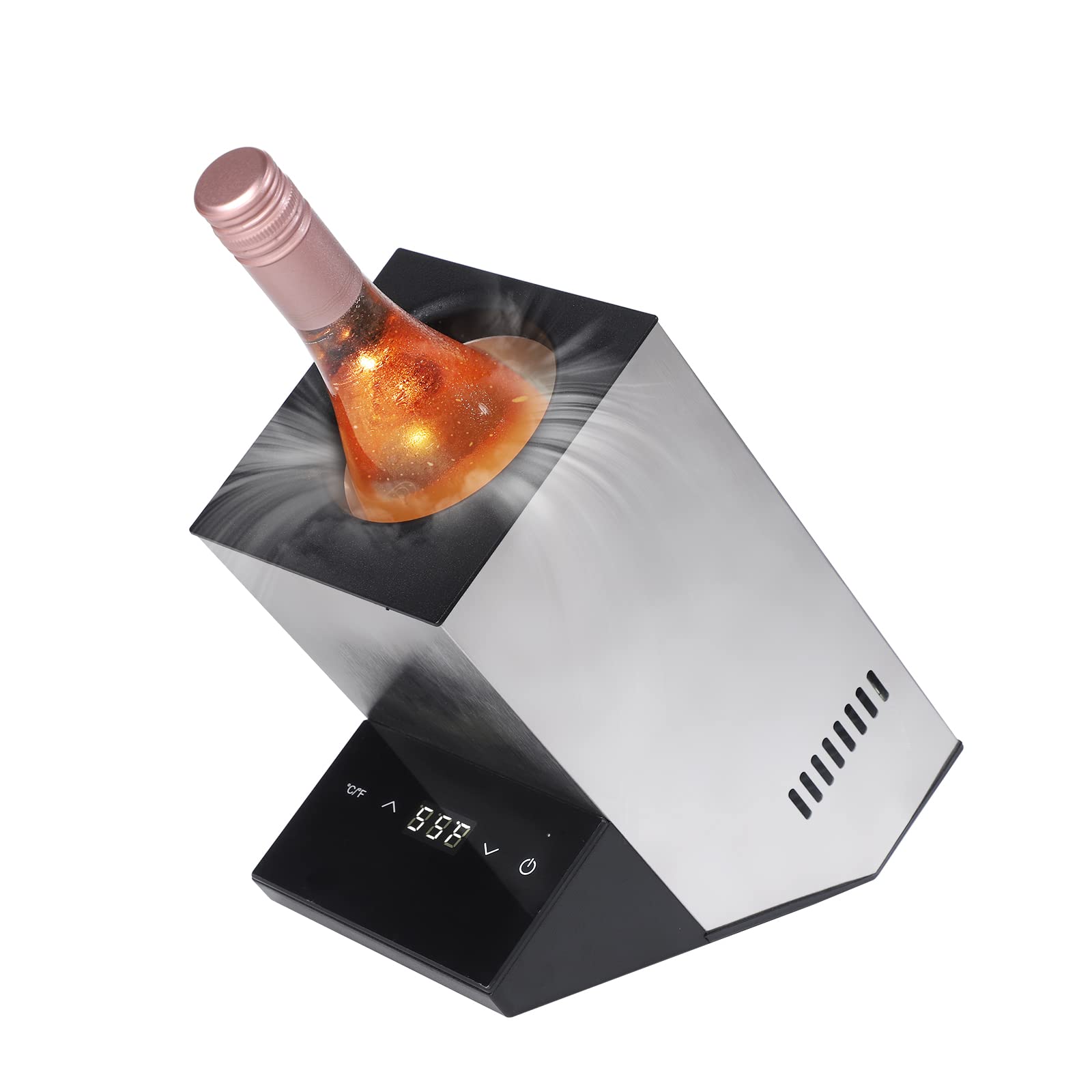 Cobalance Electric Wine Chiller with bottle inside for precise cooling