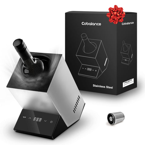 Cobalance wine chiller with a single-bottle setup keeping wine at the ideal temperature