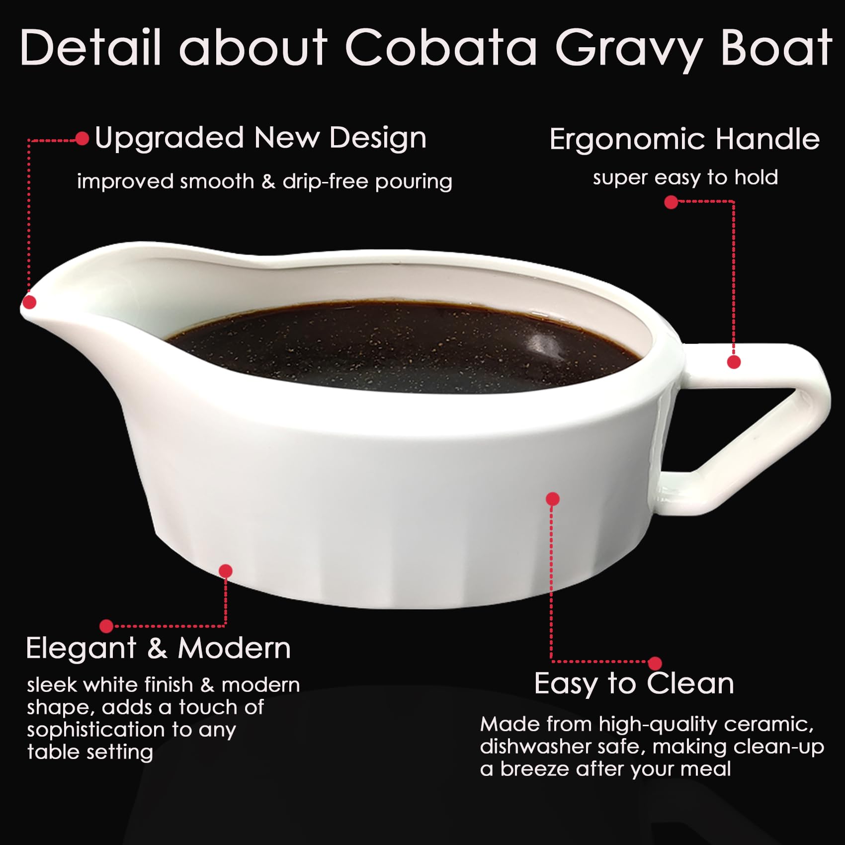 Cobata elegant white ceramic boat design adds a refined touch to table service.