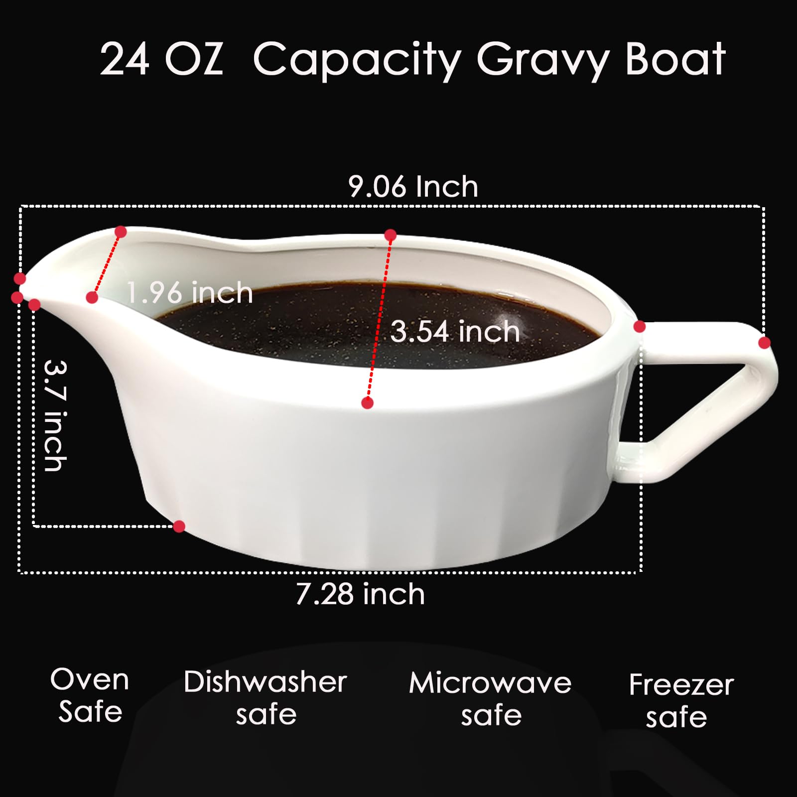 Cobata premium white sauce boat with pour-spout ensures smooth transfers of sauces.