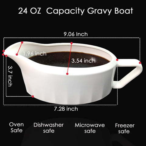 Cobata premium white sauce boat with pour-spout ensures smooth transfers of sauces.